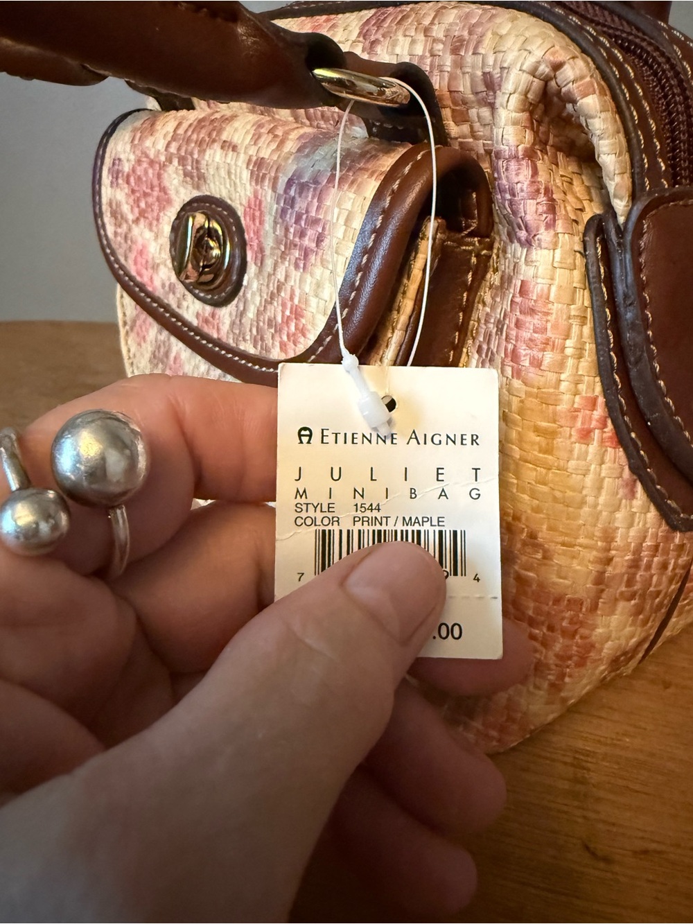Etienne Aigner Juliet Collection vintage straw mini satchel. - Picture 5 of 12